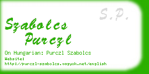 szabolcs purczl business card